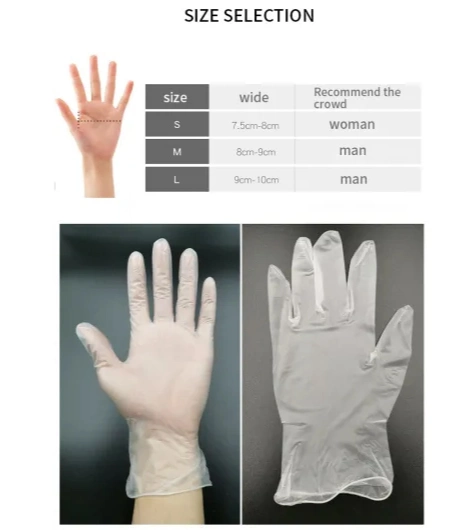 Food Grade Cheap Transparent PVC Vinyl Exam Gloves