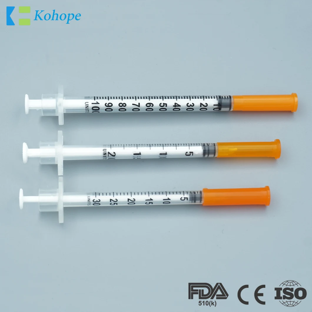 Disposable Medical Equipment Insulin Syringe with Fixed Needle 0.3ml for Wholesale