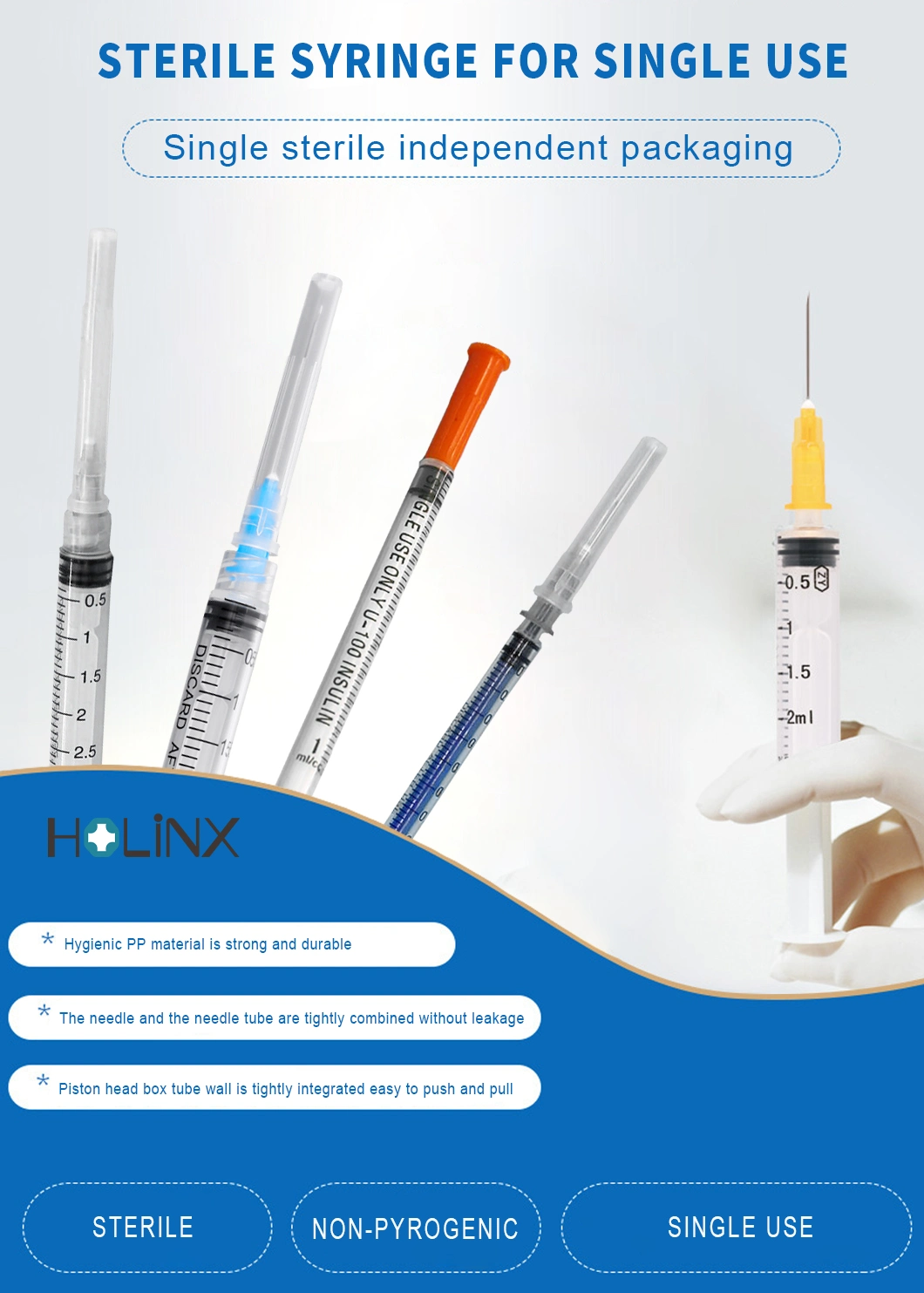 Steroid Irrigation Insulin Disposable Safety Plastic Medical Oral Syringe for Single Use Only 5ml